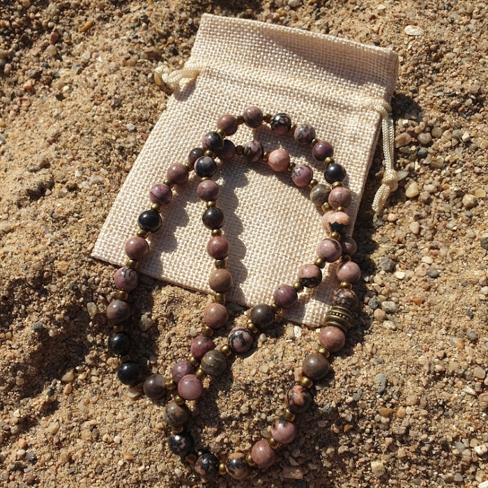 BRACELET / COLLIER triple protection EN RHODONITE – Image 3