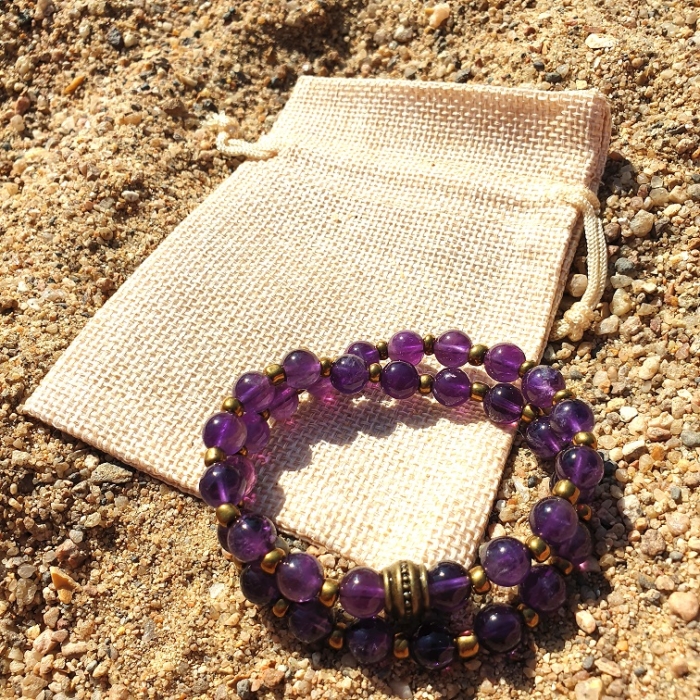 BRACELET double protection EN AMETHYSTE – Image 3