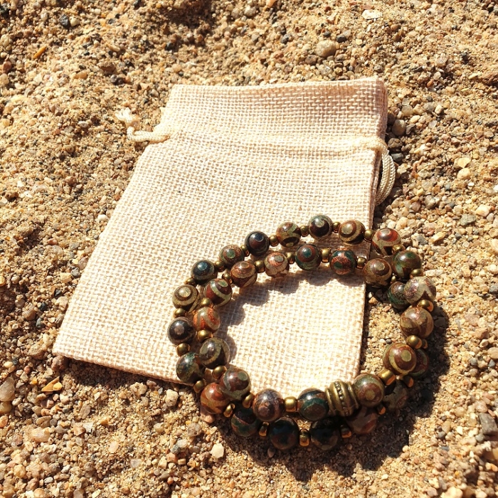 BRACELET double protection EN AGATE "façon Tibet" – Image 3
