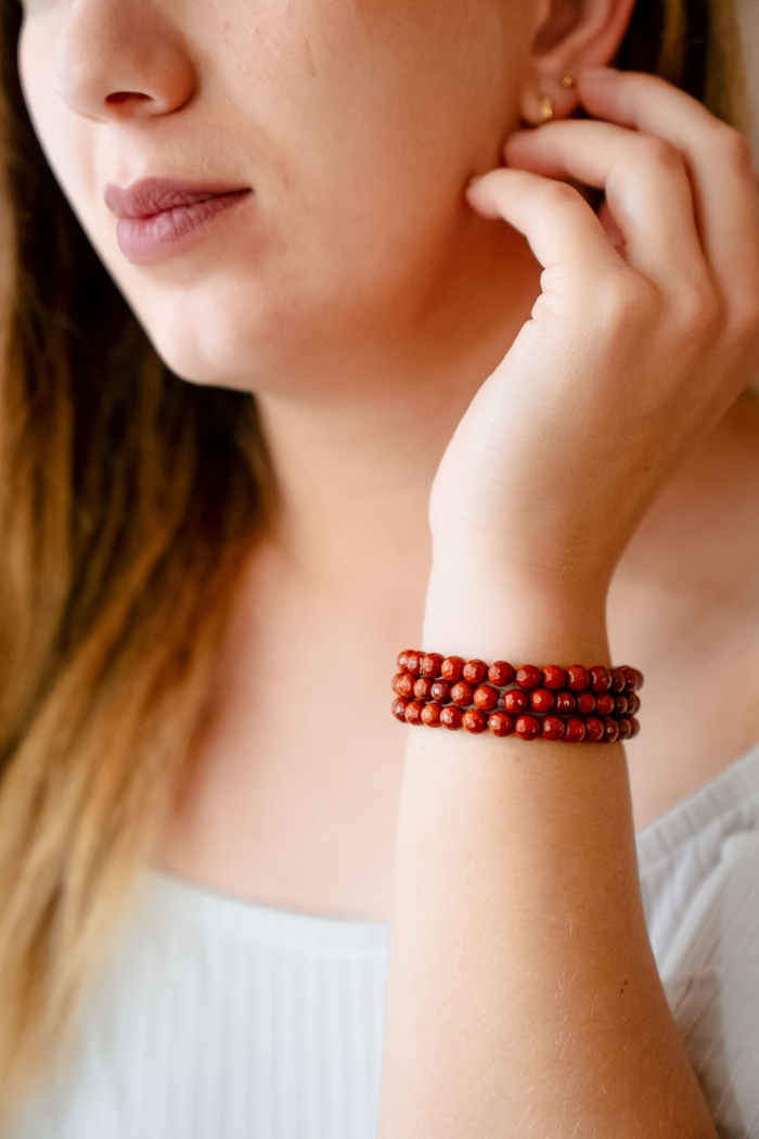 Facettes jaspe rouge