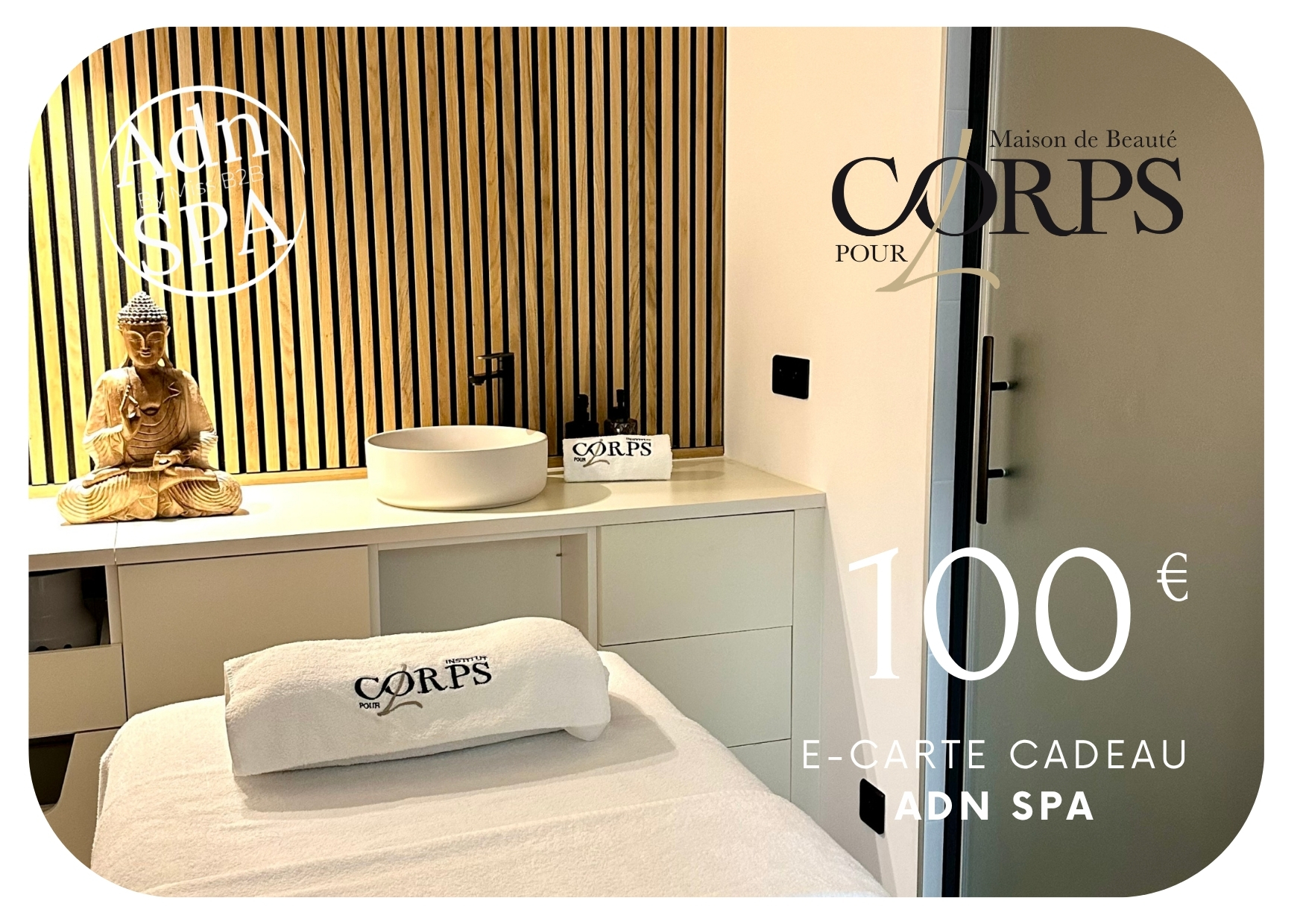 Pass Bien-Être | Carte cadeau de 100€ à utiliser chez CORPSPOUR'L Maison de beauté