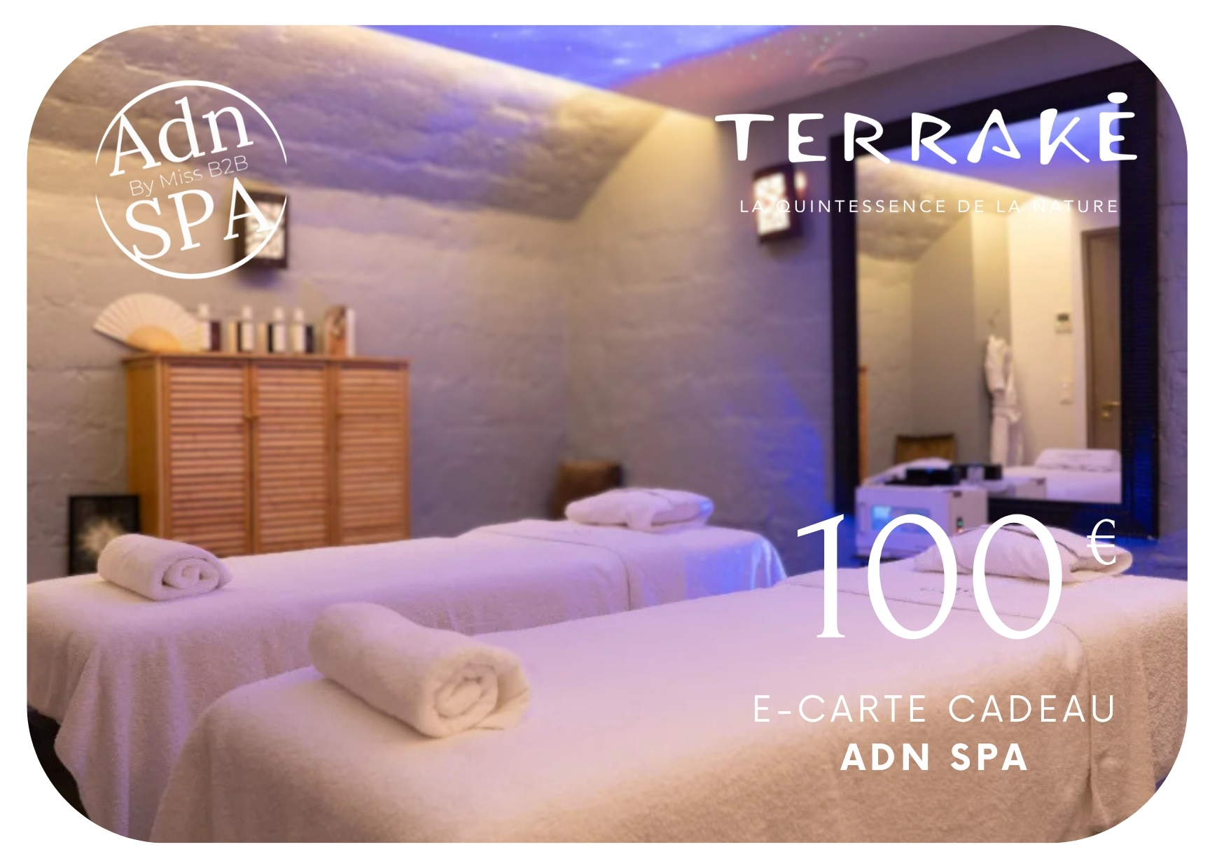 Pass Bien-Être | Carte cadeau de 100€ à utiliser au TERRAKÉ LE BELMONT ★★★★