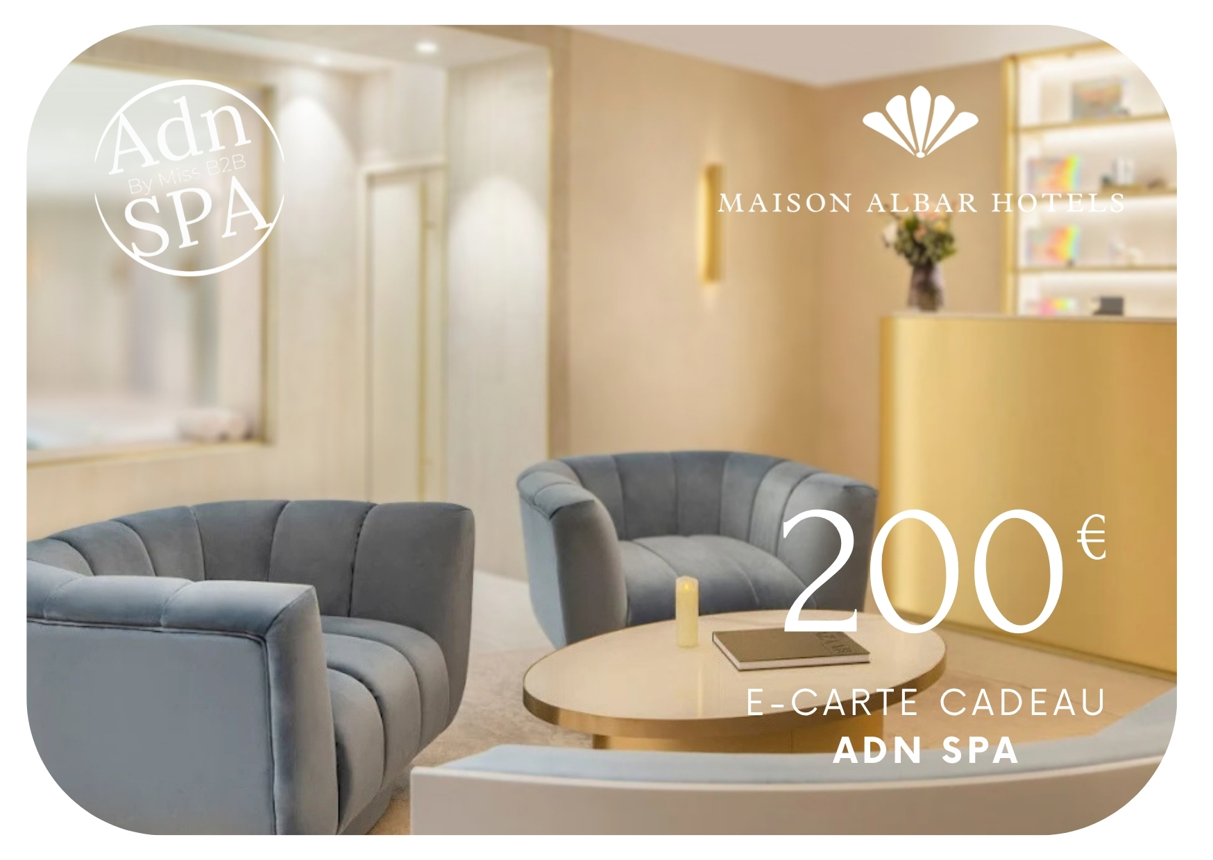 Pass Bien-Être | Carte cadeau de 200€ à utiliser au Spa Maison Albar Le Vendome ★★★★★